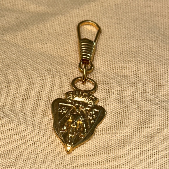 Gucci brass vintage zipper pull purse charm key chain